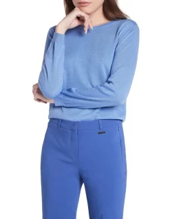 Best Pirce 🔔 David Lawrence Saia Sparkle Knit Sweater Periwinkle 🔥