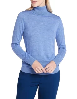 New ⭐ David Lawrence Anita Roll Neck Knit Sweater Periwinkle ✨