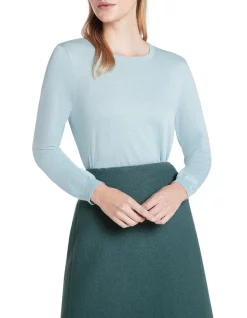 Best Pirce 🎉 David Lawrence Saia Sparkle Knit Top Sea Mist 👍