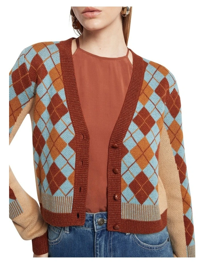 Wholesale π Sass & Bide Lock Heart Cropped Button Through Cardigan In Argyle β - Image 4