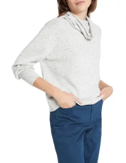 Buy π David Lawrence Cowl Neck Speckle Knit Jumper Grey π