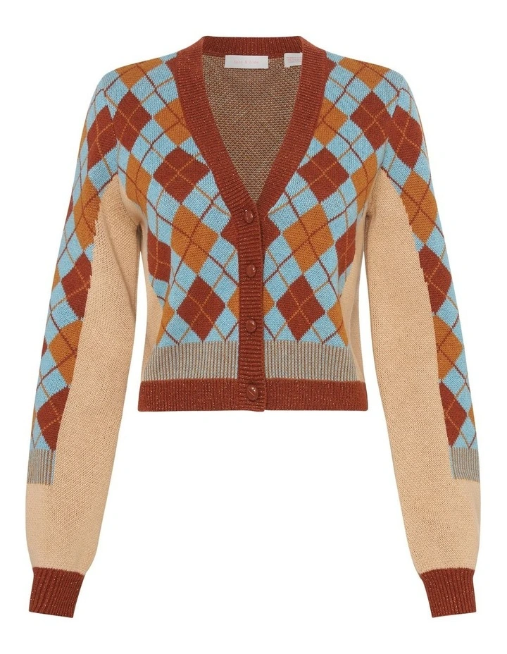 Wholesale π Sass & Bide Lock Heart Cropped Button Through Cardigan In Argyle β - Image 6