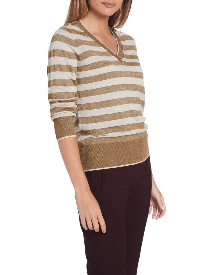 Outlet π― David Lawrence Emma-Jane Stripe Knit Nutmeg Multi π― - Image 2