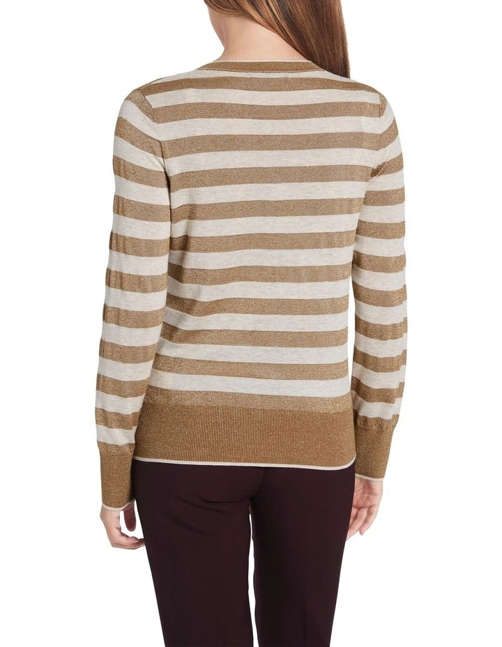 Outlet π― David Lawrence Emma-Jane Stripe Knit Nutmeg Multi π― - Image 3