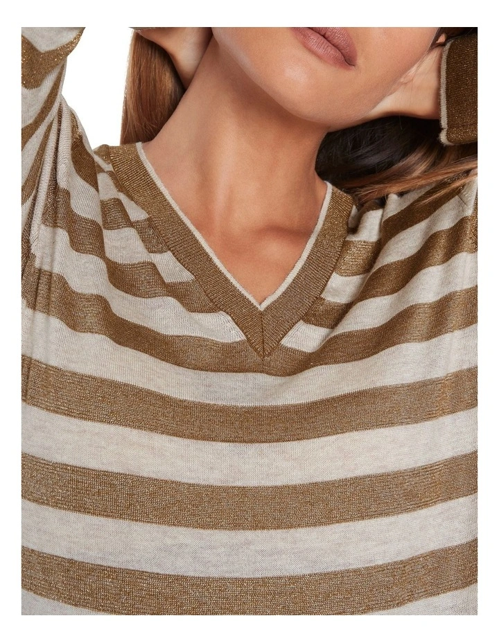Outlet π― David Lawrence Emma-Jane Stripe Knit Nutmeg Multi π― - Image 4