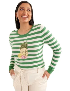 Budget 🧨 Review Pina Colada Jumper In Cream/Green 🥰