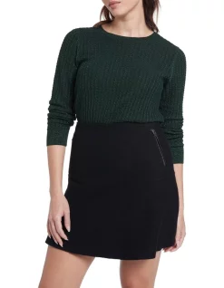 Wholesale 😀 Marcs Nebula Shimmer Knit Top Pine ⌛