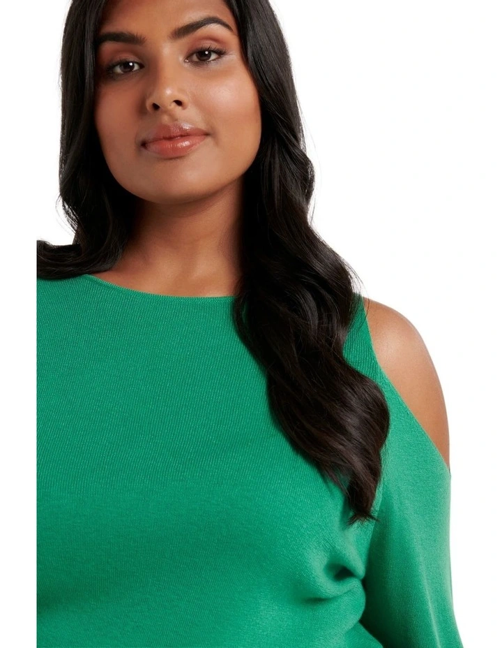 Top 10 β Forever New Curve Britton Cold Shoulder Knit Jumper Shamrock β¨ - Image 4