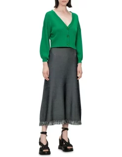 Best reviews of ❤️ Veronika Maine Blouson Sleeve Knit Cardigan In Spring Green 👏