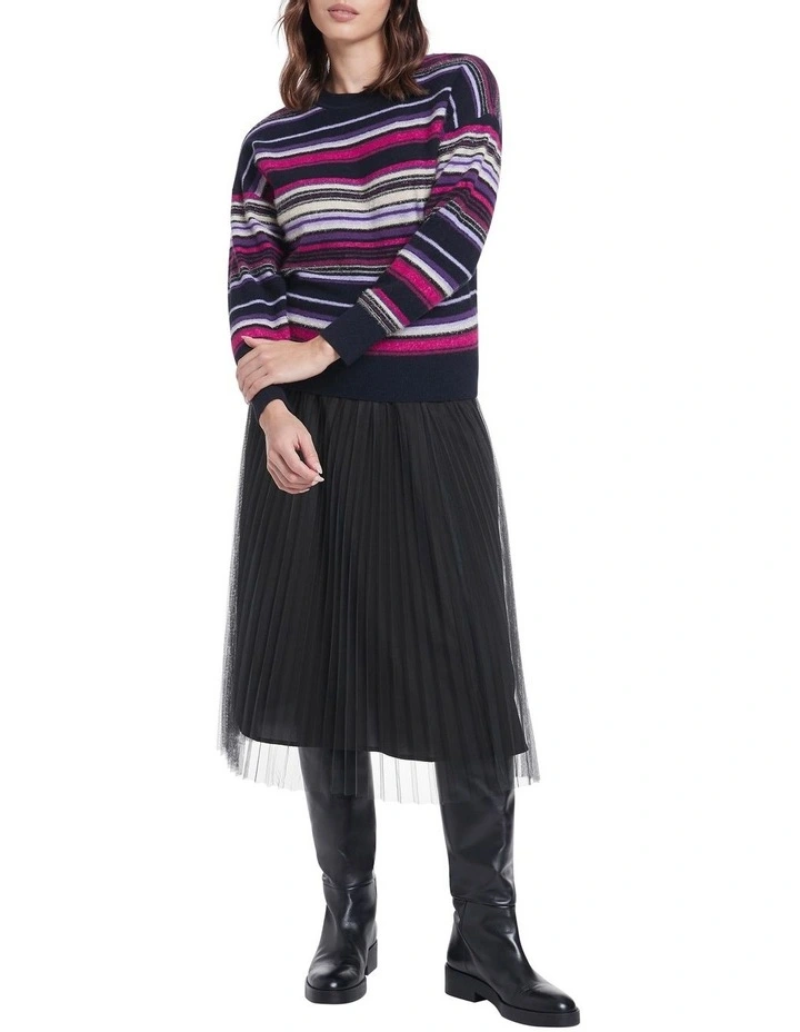 Coupon π Marcs You're Pretty Grape Knit Sweater Navy Multi π