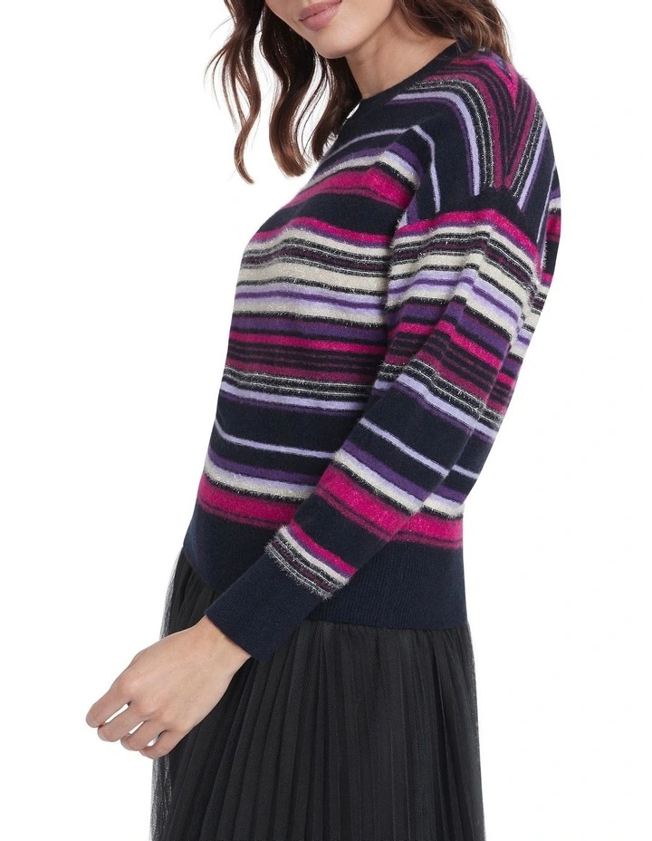 Coupon π Marcs You're Pretty Grape Knit Sweater Navy Multi π - Image 2