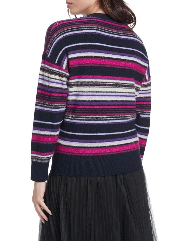 Coupon π Marcs You're Pretty Grape Knit Sweater Navy Multi π - Image 3