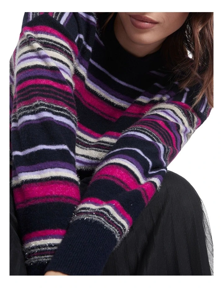 Coupon π Marcs You're Pretty Grape Knit Sweater Navy Multi π - Image 4