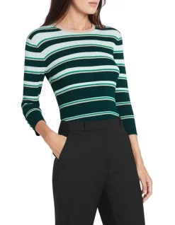 Flash Sale π David Lawrence Emerald Lurex Stripe Knit Emerald π
