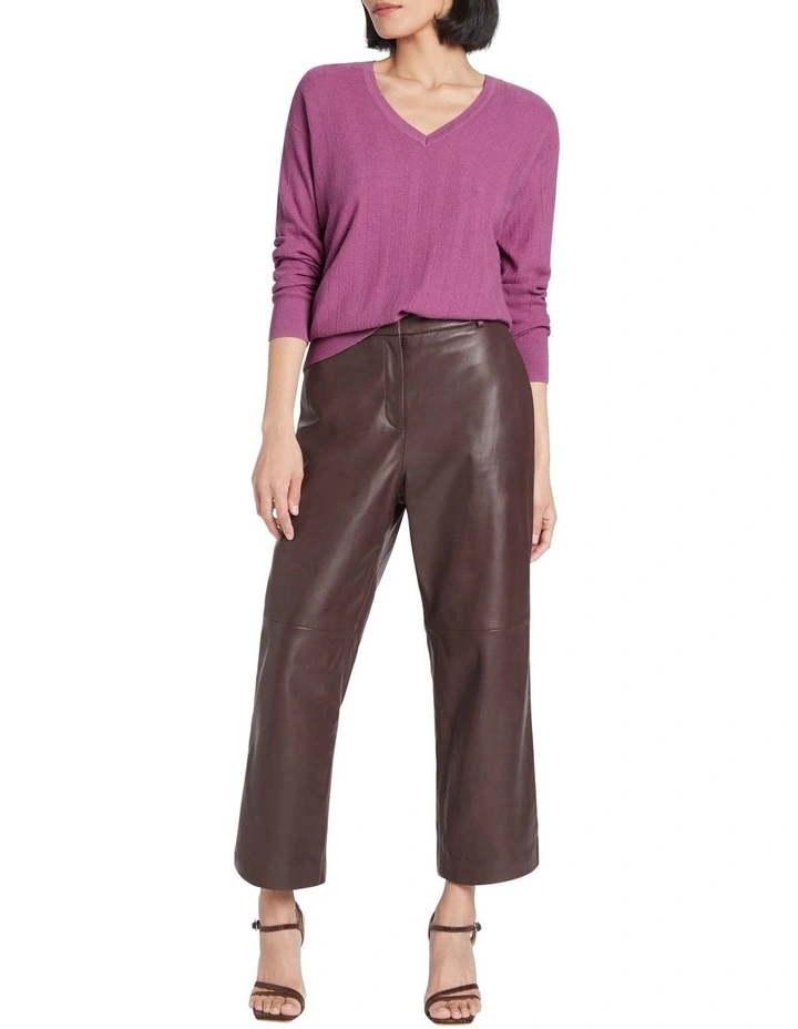 Best Sale π₯ David Lawrence Heather Herringbone Knit Sweater Mauve π₯° - Image 2