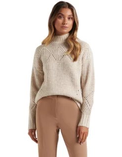 Cheap ✔️ Forever New Eden Pointelle Knit Jumper Oatmeal 👍
