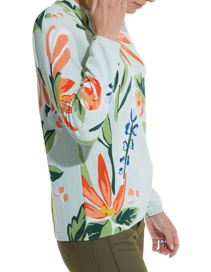 Outlet π Marco Polo Long Sleeve Flora Sweater In Multi π - Image 3