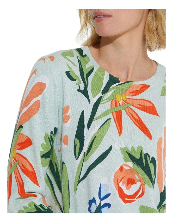 Outlet π Marco Polo Long Sleeve Flora Sweater In Multi π - Image 4