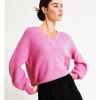 Promo 🤩 Y.A.S Franca Long Sleeve Knit Jumper Fuchsia Pink 👏