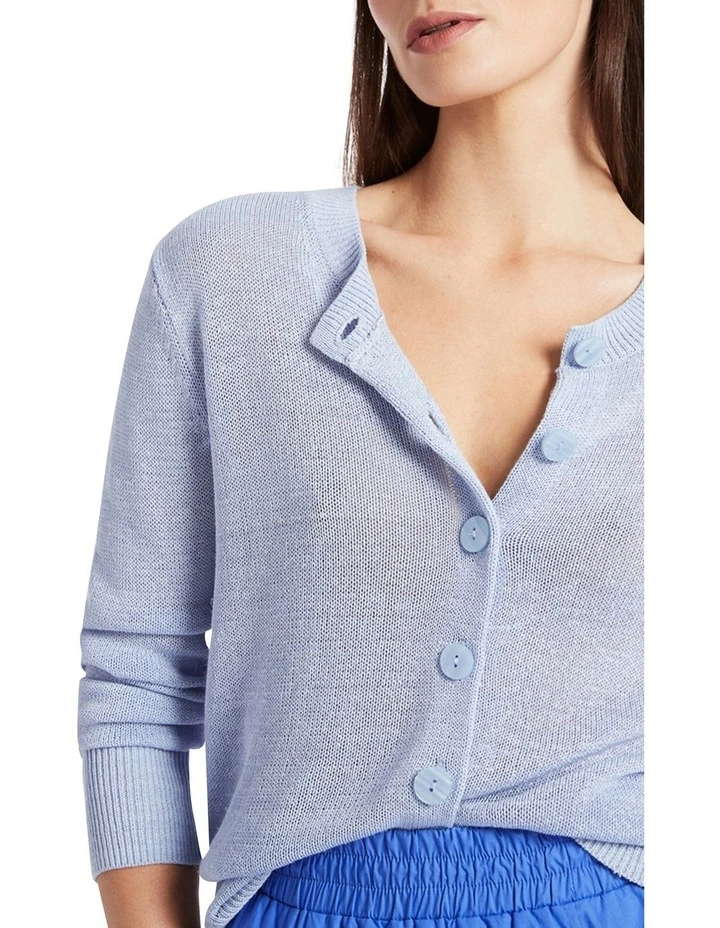 Cheap π₯° David Lawrence Isla Linen Blend Cardigan In Sky Blue π - Image 4
