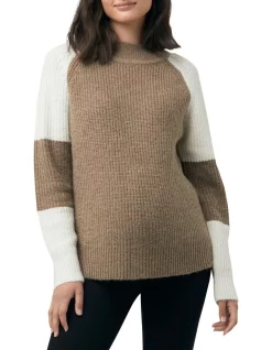 Deals 🌟 Ripe Colour Block Nursing Knit Olive/Off White 🛒