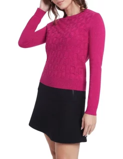 Buy β Marcs Solar Cotton Speckle Knit Top Plum β