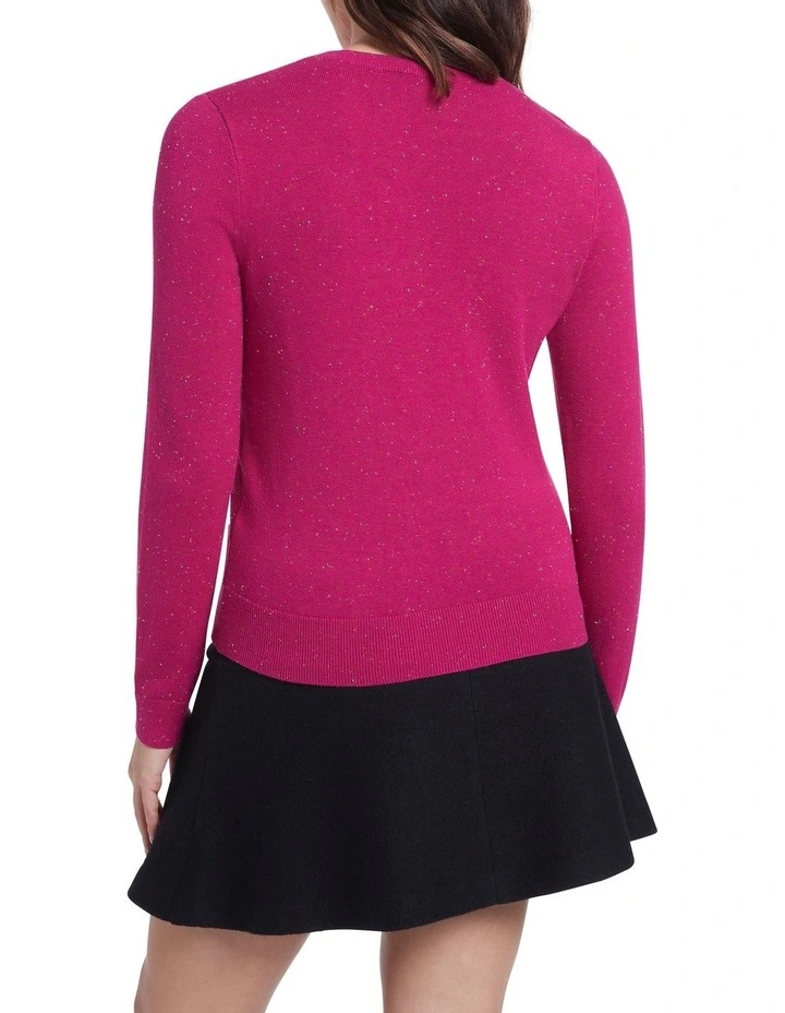 Buy β Marcs Solar Cotton Speckle Knit Top Plum β - Image 3