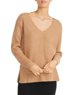 Hot Sale π Staple The Label Aubrey V-Neck Jumper Caramel β