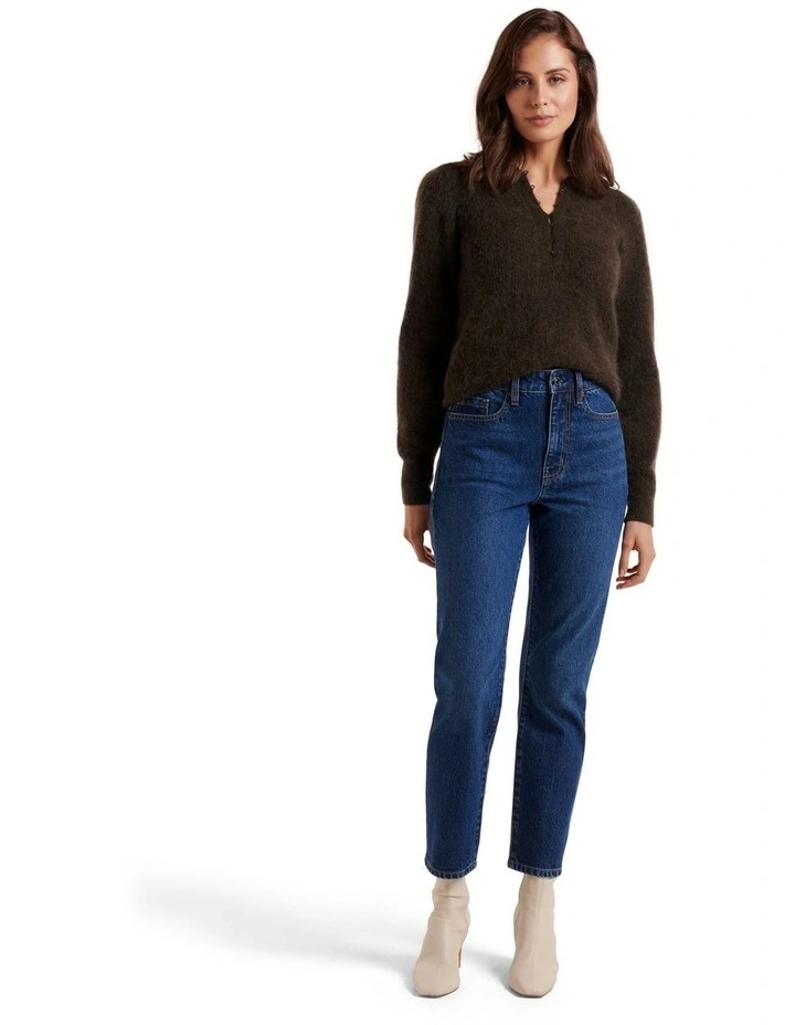 New π Forever New Olivia Collar Knit Jumper In Brown β - Image 5