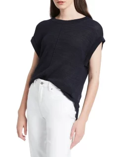 Discount π David Lawrence Alice Linen Mix Tank In Midnight π