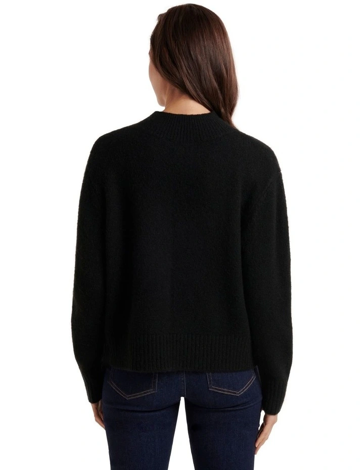 Discount π Forever New Petite Elena Stand Neck Knit Jumper In Black 𧨠- Image 2