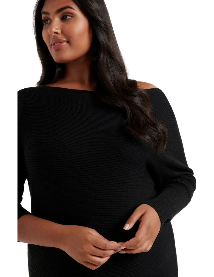 Budget π Forever New Curve Ali Curve Tipped Shoulder Knit Black π₯° - Image 2