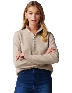 Best Pirce π Forever New Candice Half Zip Neck Knit Sweater π
