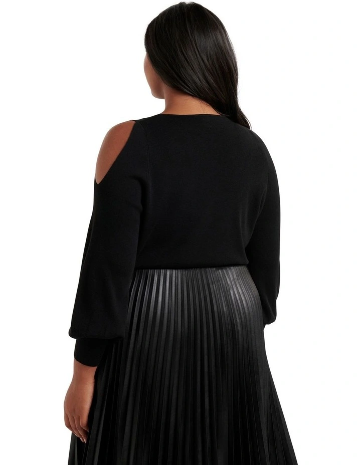 Flash Sale β Forever New Curve Britton Cold Shoulder Knit Jumper Black β - Image 2