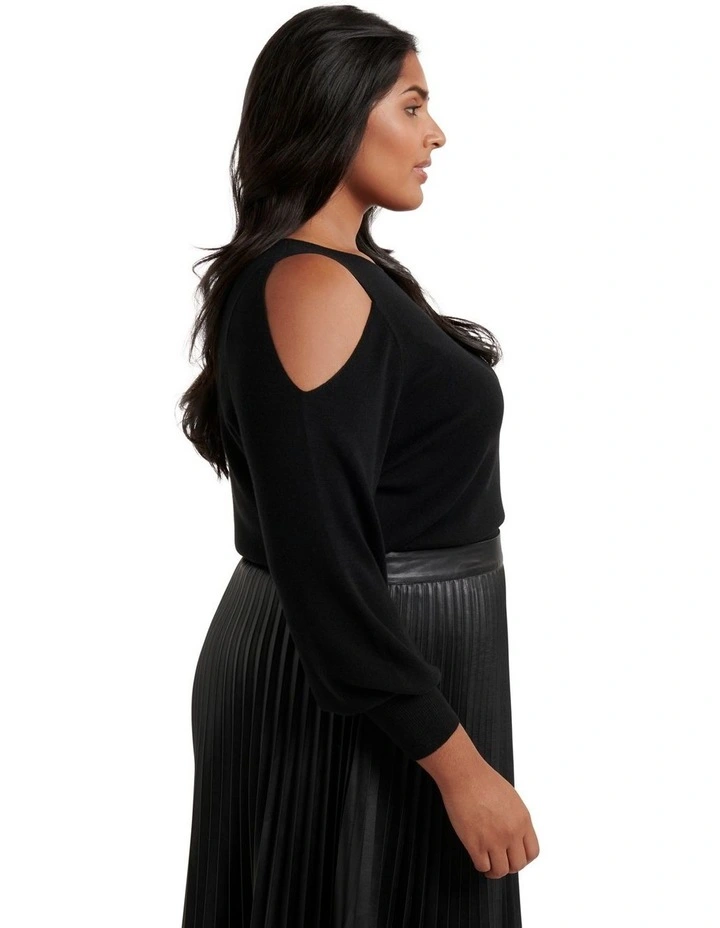 Flash Sale β Forever New Curve Britton Cold Shoulder Knit Jumper Black β - Image 3