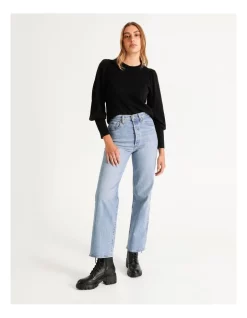 Wholesale 😍 Piper Fine Gauge Puff Sleeve Jumper Black 🛒