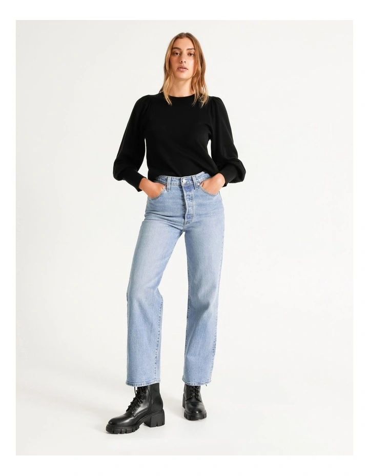 Wholesale π Piper Fine Gauge Puff Sleeve Jumper Black π - Image 4