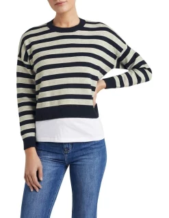 Cheap ⭐ French Connection Stripe Boxy Knit ❤️
