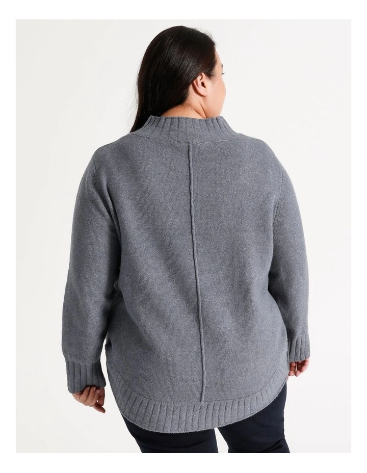 Best deal β¨ Regatta Stand Neck Curved Hem Jumper With Centre Front Seam Blue π - Image 5