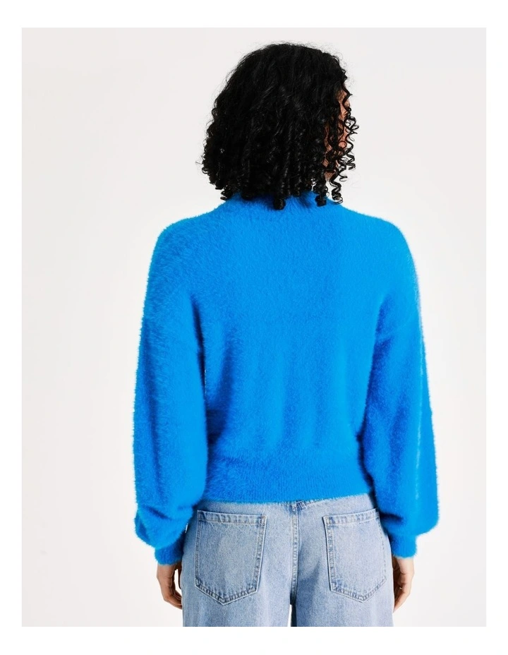 Top 10 π€© Miss Shop Eyelash Blouson Sleeve Jumper In Malibu Blue βοΈ - Image 7