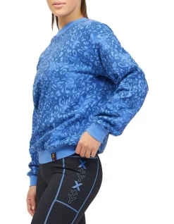 Promo ❤️ X Y Active Animal Texture Oversized Sweater Royal Blue 👏