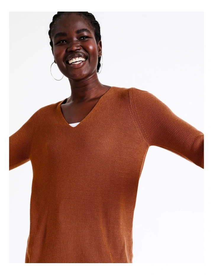 Coupon π― Vero Moda Newlexsun Long Sleeve V-Neck Knit Chutney β€οΈ - Image 6