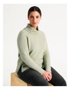 Cheapest 😀 Regatta Roll Neck Raglan Sleeve Jumper In Dusty Green 🥰
