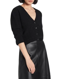 Best reviews of π David Lawrence Selena Sequin Knit Cardigan Black π