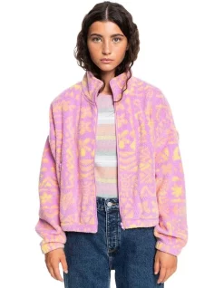 Buy 😍 Quiksilver Polar Session Zip-Up Fleece Orchid Flower Tropical Trip ⌛