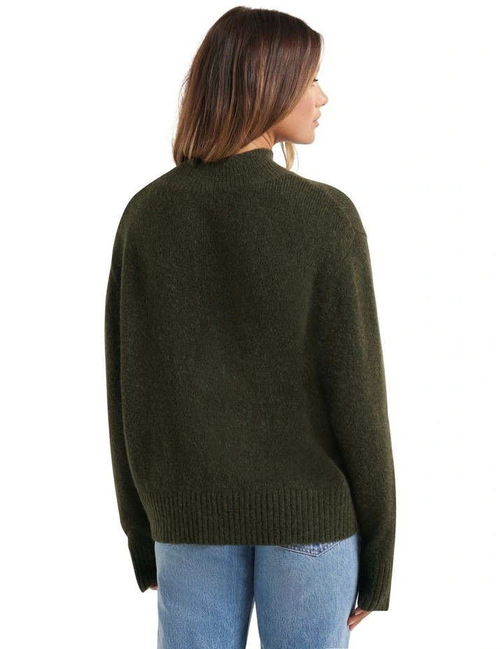 Coupon 𧨠Forever New Elena Stand Neck Essential Knit Jumper Pine Green π₯° - Image 2