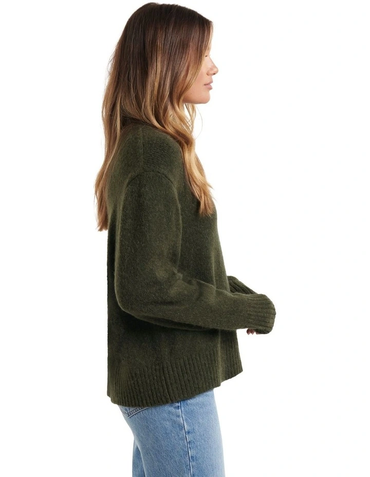 Coupon 𧨠Forever New Elena Stand Neck Essential Knit Jumper Pine Green π₯° - Image 3