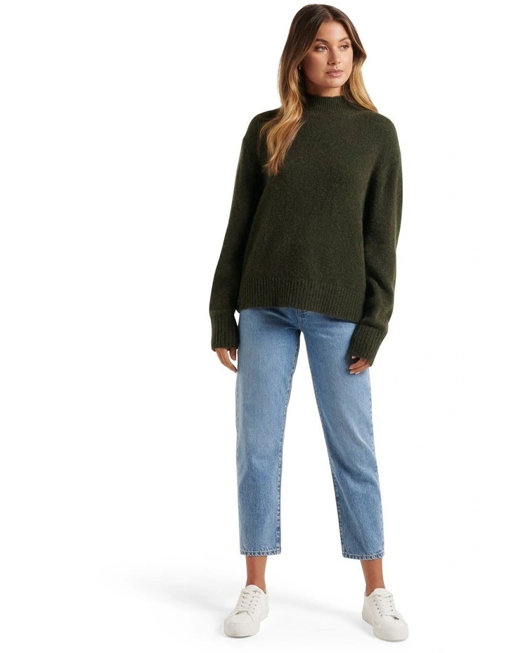 Coupon 𧨠Forever New Elena Stand Neck Essential Knit Jumper Pine Green π₯° - Image 5
