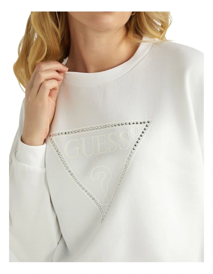 Brand new β¨ Guess Rosatea Sweatshirt In White π - Image 5