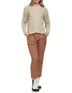 Promo 🥰 Oxford Scarlett Cotton Cable Knit Jumper Biscuit 👏